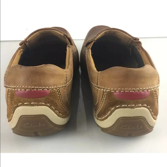 Clarks Men’s Brown Leather Casual Slip On Loafers - Picture 6 of 8